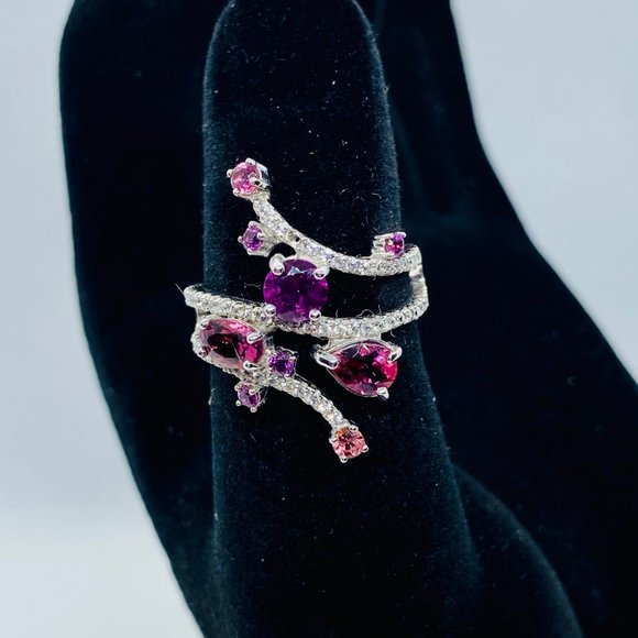 Jewelry - Free form ring of pink tourmaline, sterling silver
